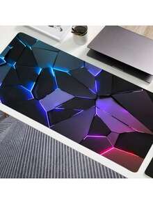 1pc Polygon Pattern Mouse Pad, Computer Desk Long Mouse Mat, Notebook Square Mouse Pad, Office Anti-Slip Gaming Mouse Pad - Multicolor - View 10