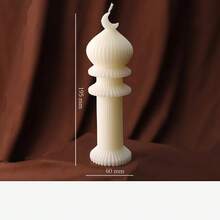 Crescent Moon Spire Architectural Style Candles, Star And Moon Castle Festival Decoration Scented Candles, Ramadan Festival Supplies - White - View 5