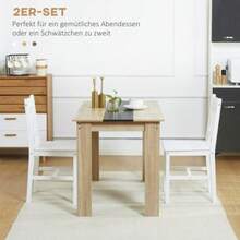 Set Of 2 Dining Chairs, Kitchen Chairs, Solid Wood, 41 Cm X 46.5 Cm X 85.5 Cm, White - White - View 5