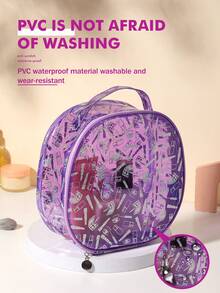 61件套化妆刷套装，包括眼影刷、眉刷、粉底刷、散粉刷、腮红刷、遮瑕刷和高光刷，采用超柔软优质合成毛制成，适合日常面部化妆。 - 紫色 - 查看 3