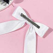 1pc Creative Valentine's Day Pearl Heart Bow Ribbon Hair Clip, Lightweight Luxury Versatile Fashion Hair Accessory, Holiday Gift, Head Accessories, Hair Accessories For Women, Hair Slide, Hair Barrettes - Multicolor - View 5