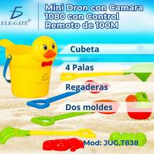 Set de Playa con Cubeta de Patito con 4 Palas, Regadera y Dos Moldes - Multicolor - Ver 1