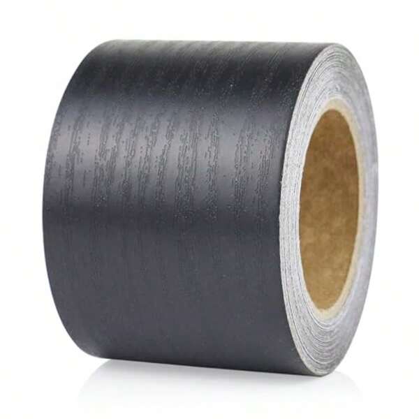 XISH BOMEI PACK 1 Rollo de Cinta de Reparación de Grano de Madera Negra 5cm x 10m por rollo Parche Autoadhesivo de Reparación para Muebles Suelos Armarios Ventanas Puertas