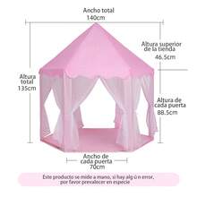 Tienda de Juegos Infantil con Luces Estrellas- Carpa Princesa Rosa para Niñas, Casa De Campaña Para Niños Niñas Tienda Castillo Princesa, Regalo de Navidad, Castillo, Casa de hadas interior/exterior, Tela Ligera y Fácil de Montar - Rosa - Ver 6