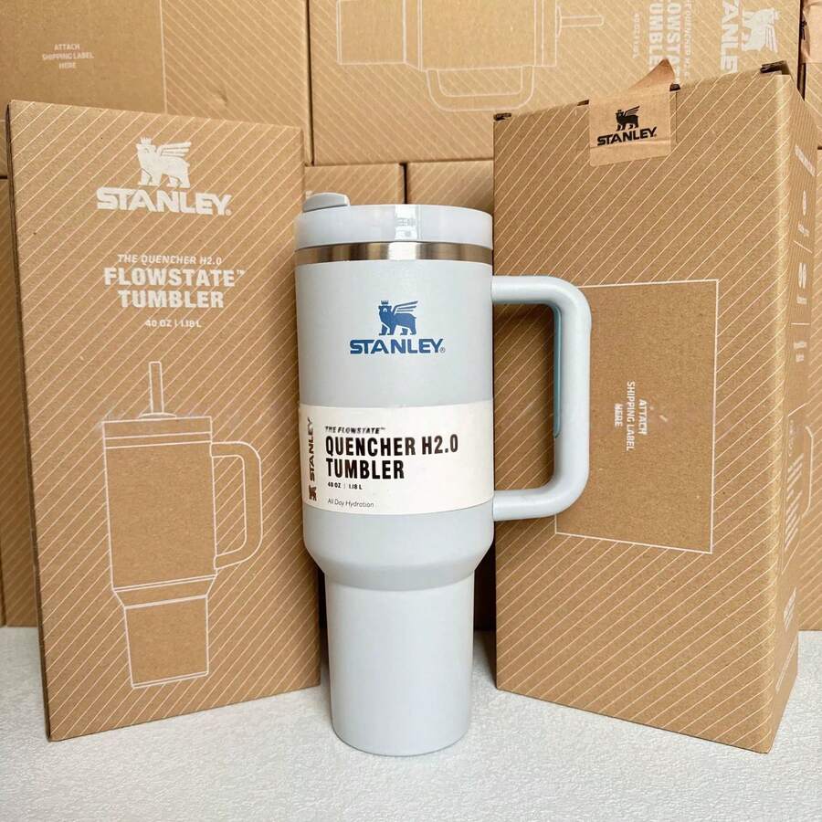 Stanley H2.0 Tumbler With Handle And Straw 40 Oz | Flowstate 3-Position Lid | Cup Holder Compatible For Travel | Insulated Stainless Steel Cup - Xám - Xem 1