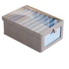 1个带盖可折叠衣物收纳盒，多功能抽屉式衣柜收纳盒，衣物整理收纳盒，适用于衣柜整理、衣物收纳、宿舍收纳 - 多色 - 查看 10