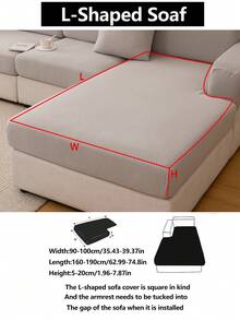 1件装弹力沙发套，防滑全覆盖沙发座套，四季皆宜，加厚面料，可机洗，防尘，宠物友好，装饰性沙发保护套，可调节尺寸，适用于转角沙发、卧室、办公室、客厅、L型沙发以及1/2/3/4人座沙发 - 淺灰色 - 查看 14