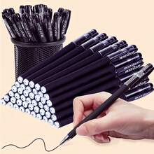 22pcs Set (2 Pens (1 Bullet Tip & 1 Syringe Tip) + 20 Refills, Quick-Drying Gel Ink Pens, Suitable For Daily Office, Calligraphy Practice, Etc.) - Black Pen + Refill - View 9