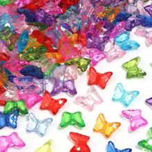 100颗/包 亚克力蝴蝶 15X13mm 彩色梦幻透明孔蝴蝶形珠子 适用于手链项链手机链隔珠吊坠首饰DIY工艺品材料 - 蝴蝶珠 - 查看 4