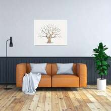 1pc Fingerprint Tree Canvas Art - Unique Guest Signature Tree, Personalized Wedding Guest Book Alternative, Romantic Gift For Anniversary, Indoor/Outdoor Wall Decor, Fingerprint Artwork |   Romantic Tree Design |   Detailed Fingerprints, Fingerprint Gifts - 彩色 - 查看 3