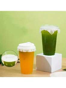 White Leak-Proof Cup Lid Pads - Round, Waterproof And Spill-Proof Paper Pads, Suitable For Beverage Cups, Perfect For Milk Tea, Coffee, Etc. - Multicolor - View 5