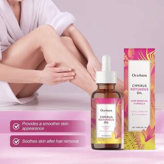 1/2 Botella de Aceite para el Cuidado de la Depilación, Refrescante y Fácil de Absorber, Que Contiene Extractos Vegetales, de Color Beige Suave y Delicado, Limpieza, Hidratación, Nutrición Diaria, Apto para Axilas, Muslos y Brazos, Usar Después del Afeitado.