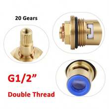 Faucet Ceramic Cartridge, G1/2 Inch Brass Tap Ceramic Disc Cartridges Hot Cold Type F2 - H49mm - Type I2- H76mm - View 4