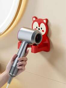 Multifunctional No-Drill Universal Hair Dryer Holder, Bathroom Wall-Mounted Hair Dryer Storage Rack - Multicolor - View 5