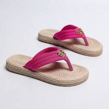 Women's Casual Strap Slide Sandals, PU Upper, Rubber Sole, PU Insole, Versatile Design Suitable For All Women In Summer - Red - View 2