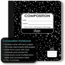 IScholar Composition Book, 150 Sheets, Wide Ruled, 975 X 75-Inches, Black Marble Cover (10150) - ColorA - 查看 4