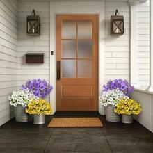 1/4/8pcs Artificial Silk Flowers, Suitable For Outdoor Use, UV Resistant, Purple-Red Fake Flowers, Applicable For Outdoor Planters, Garden, Balcony, Home, Office, Bedroom, Living Room, Valentine's Day, Birthday Decoration - Multicolor - View 5