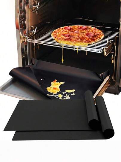 1/2pcs Reusable Oven Liners, Thick & Durable, Fit For Electric Stove Bottom, Non-Stick Oven Mats, Oven Liners, Heavy Duty Non-Stick Oven Mats, Oven Protector Mats, Baking Mats, Anti-Spill Mats, Oven And Microwave Mats, Kitchen Supplies, Baking Silicone Mats, Oven Accessories, Home Gifts