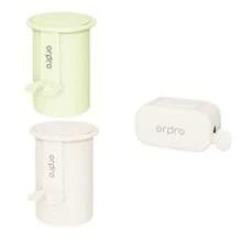 Soporte para cepillos de dientes verde y albaricoque + soporte para pasta de dientes albaricoque