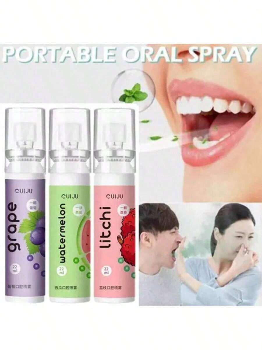 Spray Bucal de frutas para eliminar el mal aliento, cuidado bucal portátil, Spray Oral persistente para viajes y trabajo, ambientador de aliento natural en aerosol de fruta fresca - Multicolor - Ver 1