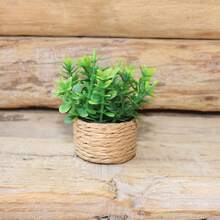 4/1pc Artificial Mini Green Potted Plant, Fake Plastic Bonsai, Suitable For Home, Office, Dining Table, Farmhouse, Garden, Bathroom Decor - Olive Green - View 3
