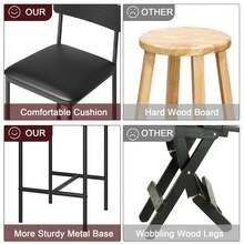 Techigher Dining Table & Chair Sets - Bộ hai ghế quầy bar - màu đen - Xem 5