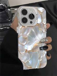 Pearl Mother-Of-Pearl Texture Phone Case Suitable For Compatible With Iphone16, 15, 14, 13, 12, 11, PRO MAX,  X, XS, PLUS,16E/SE4,As Well As,Galaxy S22/23/24 Ultra/FE+YOUR-BELOVED-PHONE Christmas Gifts Christmas Gifts,New Year Gifts,Valentine's Day Gifts - 白色 - 查看 1