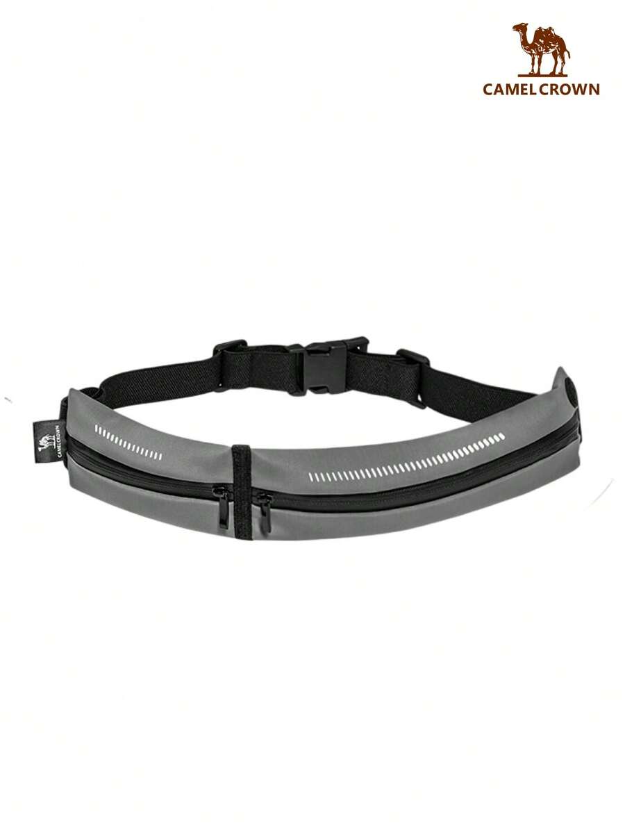 CAMEL CROWN Bolsa de cintura deportiva unisex, bolsa para teléfono para correr, cinturón invisible multifuncional y ultradelgado - Gris - Ver 1