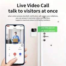 Video Camera, Intelligent Body Detection, Cloud Storage, Real-Time View, Two-Way Audio, Infrared Night Vision, Battery Powered, Monitoring - White - View 3