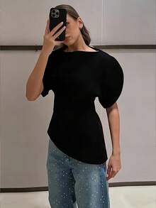 HH 女士黑色无袖蕾丝边吊带背心，优雅时尚的夏季单品 - 黑色 - 查看 5