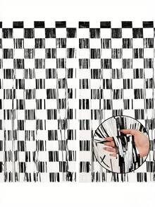1/2pcs Racing Car Theme Metal Wire Curtain, Black & White Checkered Tassel Curtain, Racing Car Theme Birthday Party Decor Curtain, Racing Car Theme Birthday Party Foil Curtain, "Start Racing" Party Background Decor, Indoor/Outdoor Party Background Decor, Photography Prop - Racing - View 1