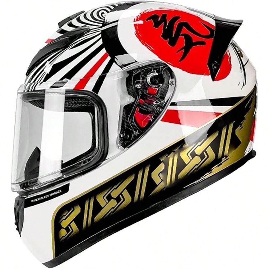 BMX HelmetFull Face Motorcycle Hel-Met with Visor DOT Approved Adult Dirt Bike Hel-Met for Men Women A10L/ 57~58cm - A10 - Ver 1