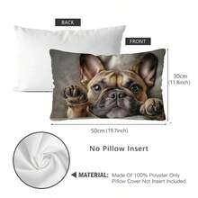 TOPSSCTR 1 față de pernă cu imprimeu vintage cu buldog francez, imprimare pe o singură față, lavabilă la mașină, închidere cu fermoar, material poliester, potrivită pentru diverse camere - ideală pentru Crăciun, Anul Nou, Ziua Îndrăgostiților (inserția de pernă nu este inclusă), față de pernă decorativă - Maro - Vizualizare 17