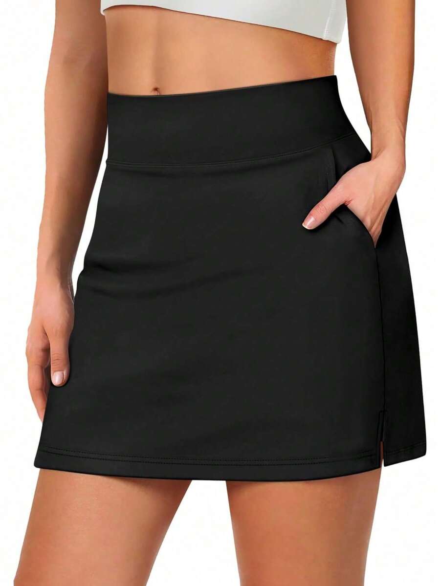Women's Tennis Skirt Shorts High Waisted Golf Skorts With Pockets Workout Athletic Casual Outfit Clothes,Local Delivery - màu đen - Xem 1