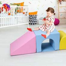 Juego de Escalada para Bebés de 1 a 3 Años,4 Piezas de Espuma Suave con Base Antideslizante,Estructuras Seguras para Gatear, Trepar y Explorar,Promueve Habilidades Motoras Finas y Gruesas,Ideal para H - Multicolor - Ver 4