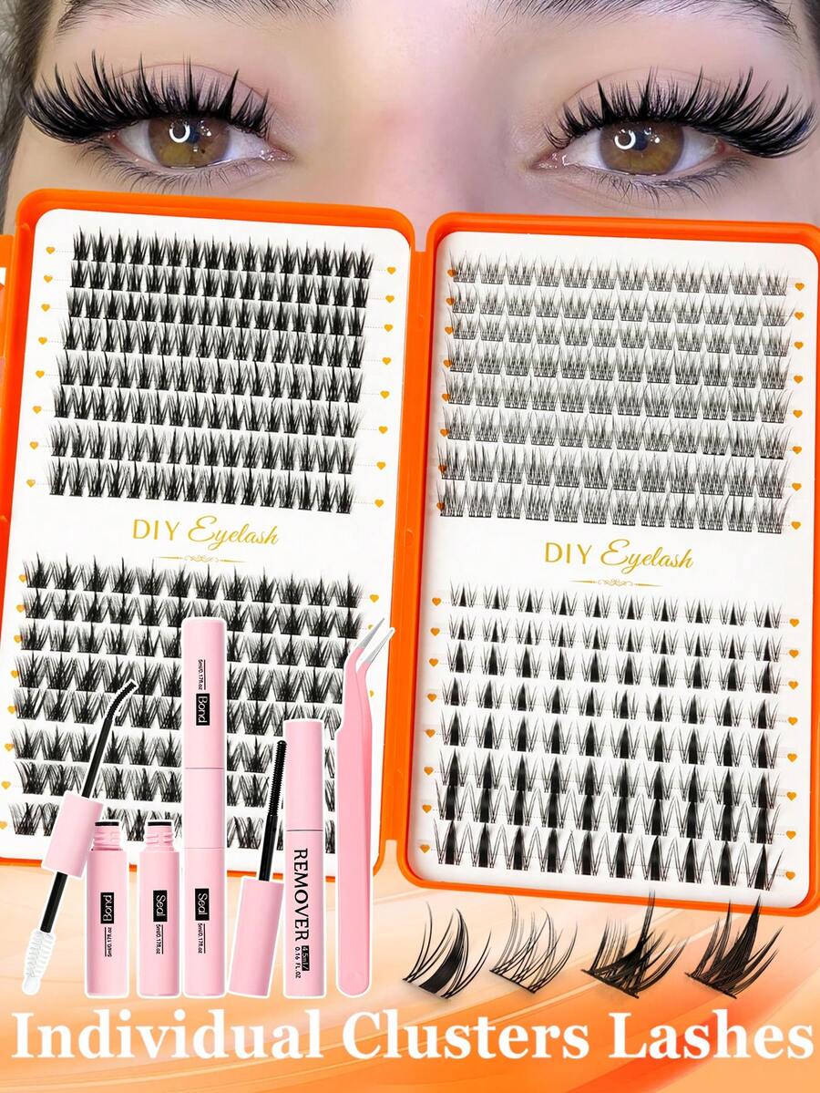 Bộ dụng cụ tự làm mi giả 400 sợi | Hơn 10 kiểu dáng, bao gồm keo, nước tẩy trang và dụng cụ gắn mi - Bộ sản phẩm gồm mi giả, keo, nước tẩy trang, nhíp và cọ, dễ sử dụng cho cả chuyên gia và người mới bắt đầu, tiện lợi cho sử dụng tại nhà, bộ dụng cụ mi giả dành cho người mới bắt đầu. - Nhiều màu - Xem 1