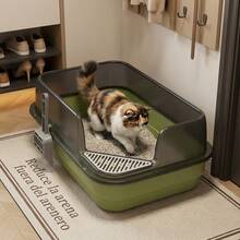 Compact Cat Litter Box With High Anti-Splash Rim, Ideal For Modern Homes For Pet Owners In Mexico - 18厘米*52厘米*33厘米 - 查看 3