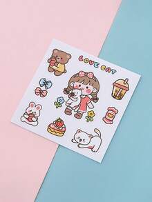 6pcs Hair Styling Tool Set, Includes Comb, Spray Bottle, Hair Mist Bottle, Transparent Water Bottle, Rat-Tail Comb, Hairline Shaping Comb, Suitable As New Year Gift For Girls, Comes With Cute DIY Stickers (Random Style) - Pink - View 11