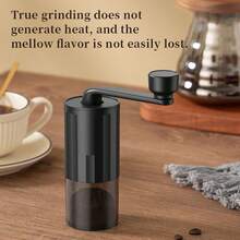 OBOVAY 1个手动咖啡研磨机便携式研磨机家用户外旅行手摇式咖啡研磨机可调节豆研磨机 - 黑色 - 查看 9