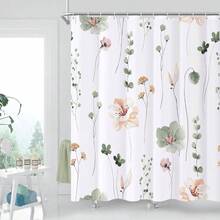 Cortina De Ducha Floral Verde, Cortina De Ducha Floral Colorida para Bao, Juego De Cortina De Ducha De Tela Impermeable, Decoracin De Bao con 12 Ganchos De 71 X 71 In Flores Verdes - flores verdes - Ver 8