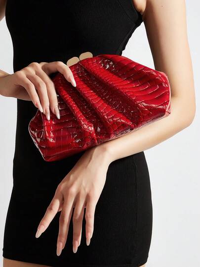 Crocodile Clutch ,Wallets For Women,Elegant , Suitable For Wedding Elegant For Girls, Women, College Students, Rookies & White-Collar Workers For Party, Prom, Wedding,Random Embossed.