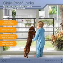 Paquete de 4 cerraduras para puerta corredera, cerradura a prueba de niños para puerta corredera, cerradura de ventana deslizante fácil de instalar, cerradura de  para puerta - / - Ver 7