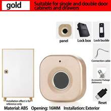 leooy Fingerprint Lock, Fingerprint Smart Drawer Lock, Mini Fingerprint Lock, Cabinet Lock, Office Drawer Lock, File Cabinet Fingerprint Lock, Powered By 3 AAA Batteries, Can Also Use Type-C Interface To Unlock