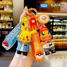 Pokemon Keychain, Cartoon Character Pikachu & Charmander Themed Keyring, Fashion Bag Charm Accessory, Gift - Multicolor - View 2