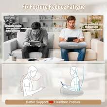 IFOYO - Almohada inflable de lectura para regazo almohada de juego para sentarse en la cama o sofá almohadas de ganchillo para apoyar el brazo y reducir el dolor de la vuelta durante la lectura el - Gris - Ver 5