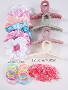 Bộ 3 chiếc dây buộc tóc nhiều màu sắc, độ đàn hồi cao và bền chắc, dùng để giữ tóc đuôi ngựa, kiểu dáng tối giản và đa năng, phù hợp cho sử dụng hàng ngày và khi đi học. - Nhiều màu - Xem 6
