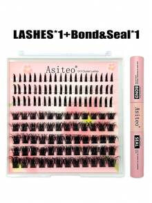 Asiteo 120Pcs D Curl Dramatic Manga Fairy Clusters Eyelash Kit, 2 Styles, Fluffy&Thick Eyelash, Mixed Length Volume DIY Eyelashes ,With Bond &Seal 2 In1 Glue,Tweezers, Individual Fake Lashes Makeup Tool,DIY Lashes Kit,Festival,Party, For Used Daily Makeup Extensions Lashes - Multicolor - View 8