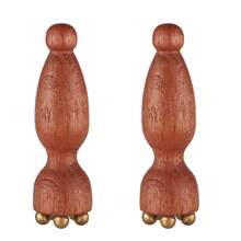 迷你莲花刮痧面部按摩器 - 眼部和面部穴位按摩器，纯黄铜材质，红木手柄，具有抗衰老、放松和护肤功效 - 彩色 - 查看 7