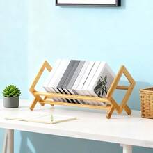 Desktop BookshelfDesktop Bookshelf - Wooden Tabletop Storage Organizer for CDs Journals Documents and Books Perfect for Bedroom Office Living Room Classroom Library or School Compact and Stylish Household - Color madera - Ver 4