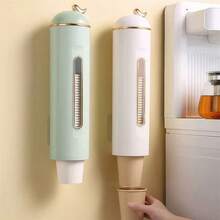 Suporte Adesivo Para Copos Descartáveis Dispenser Plástico - Verde - Visão 6